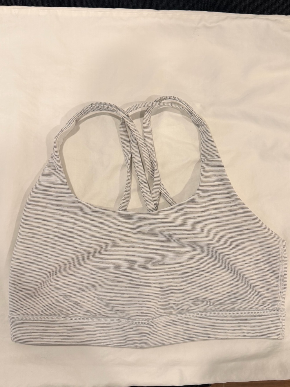 lululemon athletica Heathered Light Gray Double-Strap Sports Bra